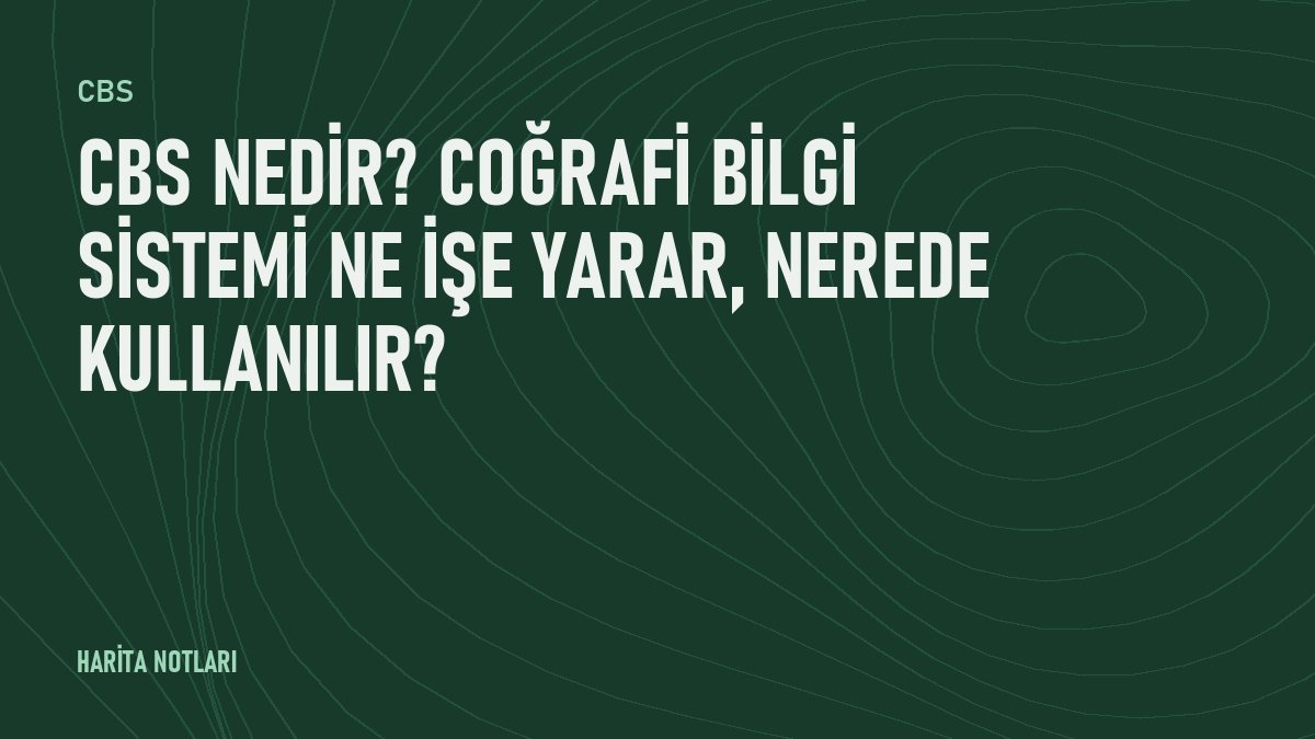 CBS nedir? Coğrafi bilgi sistemi ne işe yarar, nerede kullanılır?